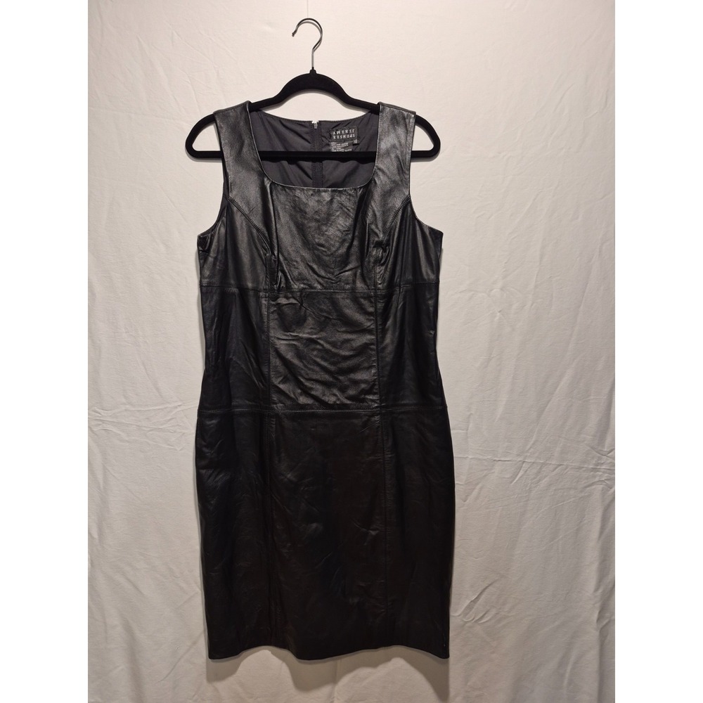 Vtg Spenser Jeremy Genuine Lamb Leather Sleeveless Cocktail Dress Black Size 10